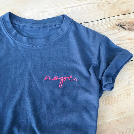 Nope embroidered tshirt