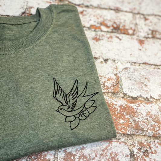 Retro Swallow embroidered tee